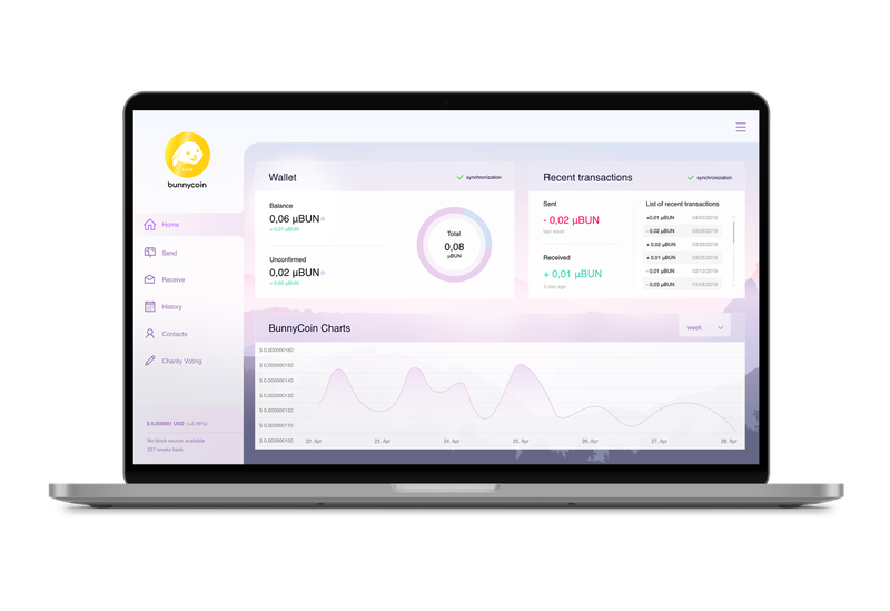 BunnyCoin Desktop App Screenshot