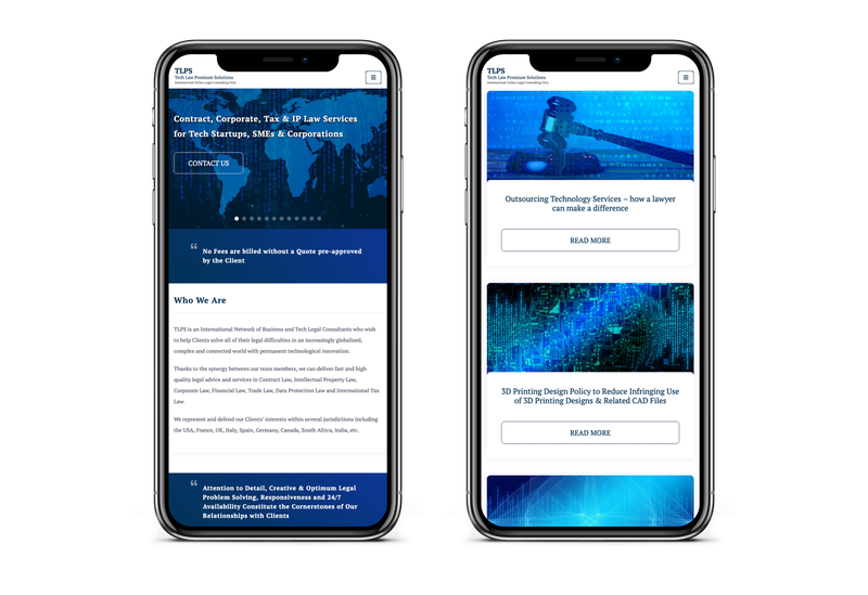 Tech Law Premium Solutions Mobile Mockup