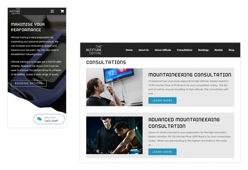 The Altitude Center Website Mockup